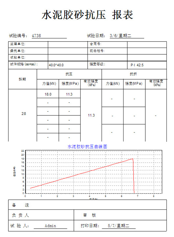 混凝土壓力試驗(yàn)機(jī)報(bào)表模板