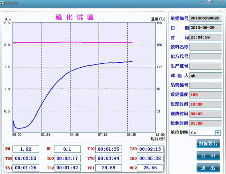 軟件硫化試驗示意圖
